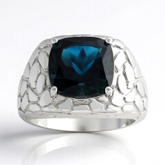 Anello in argento con Topazio Blu Londra (de Melo Essence)