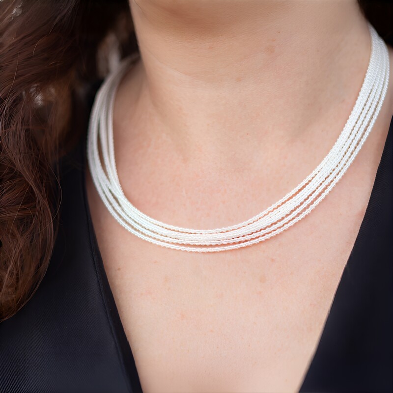 Collier en argent et Topaze blanche