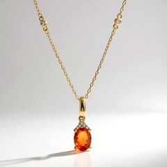 Collana in oro con Opale di Fuoco Messicano
