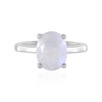 Anello in argento con Pietra di Luna Arcobaleno