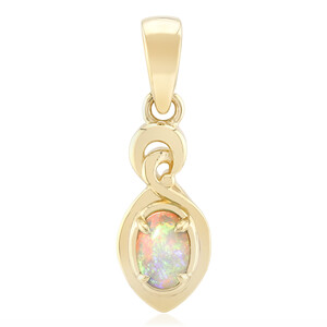Gouden hanger met een Lightning Ridge Zwarte Opaal