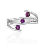 Magenta-Granat-Silberring