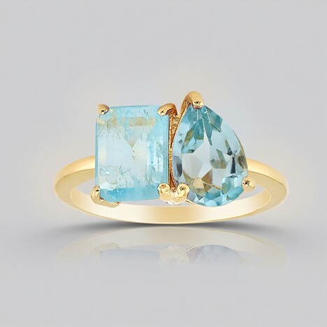 Anello in argento con Topazio Blu Cielo
