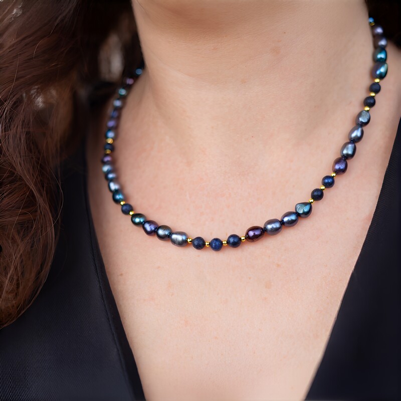 Collier en argent et Perle de culture d'eau douce mystique