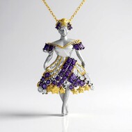 Zilveren halsketting met amethisten (Gems en Vogue)