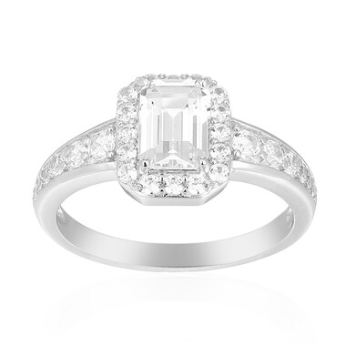 Anillo en plata con Topacio blanco