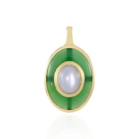 Ciondolo in argento con Calcedonio Verde (KM by Juwelo)