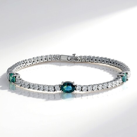 Bracciale in argento con Zaffiro Petrolio