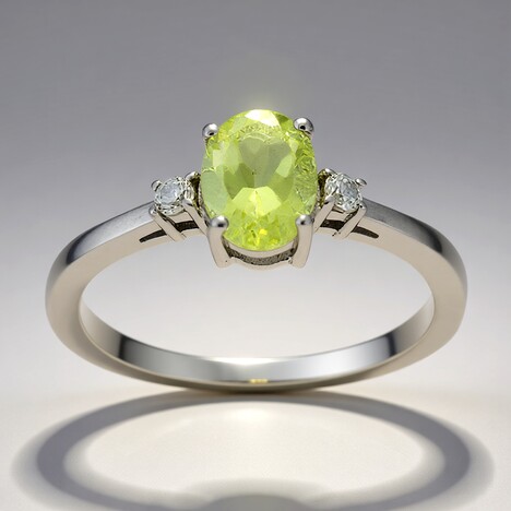 Anello in argento con Quarzo Ouro Verde