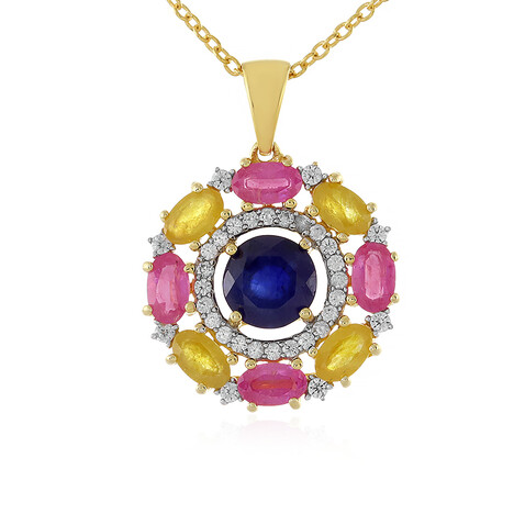 Collar en plata con Zafiro azul de Madagascar