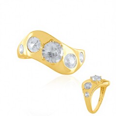 Zilveren ring met een zirkoon (de Melo Essence)