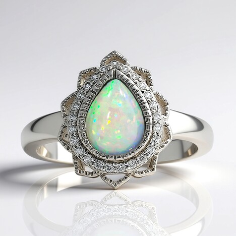 Anello in argento con Opale di Welo