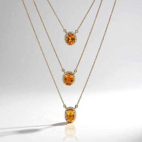 Collier en or et Saphir orange de Ban Ka Cha