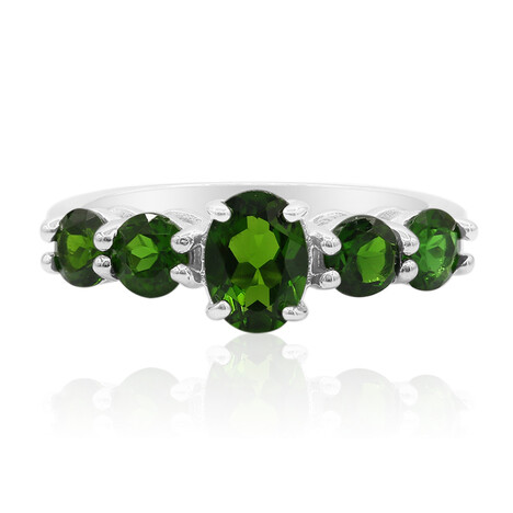 Anello in argento con Diopside Russo