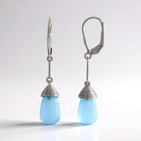 Orecchini in argento con Onice Blu (MONOSONO COLLECTION)