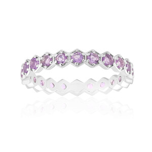 Zilveren ring met amethisten