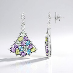 Orecchini in argento con Ametista Rose de France (Dallas Prince Designs)