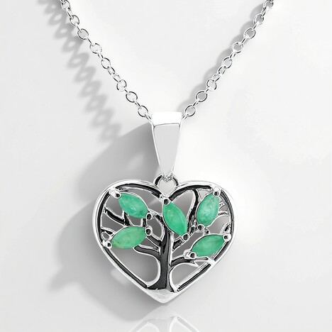 Collana in argento con Smeraldo Brasiliano