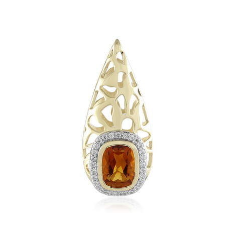 Pendentif en or et Citrine Madère (Ornaments by de Melo)