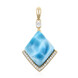 9K Larimar Gold Pendant