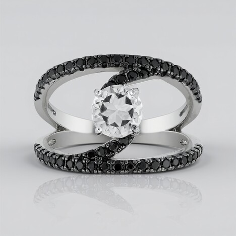 Anello in argento con Topazio Bianco