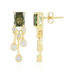 Pendientes en plata con Moldavita