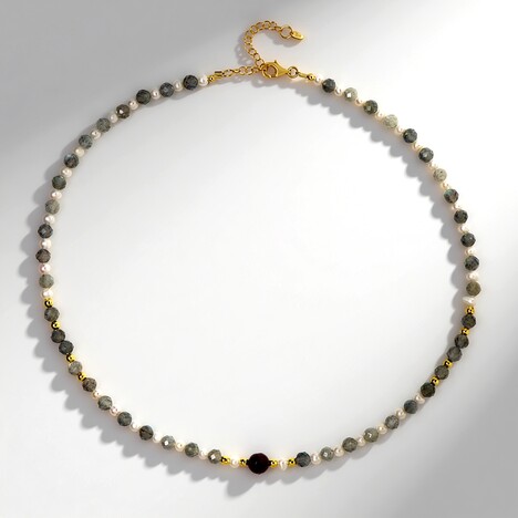 Collana in argento con Agata Rosa (Riya)