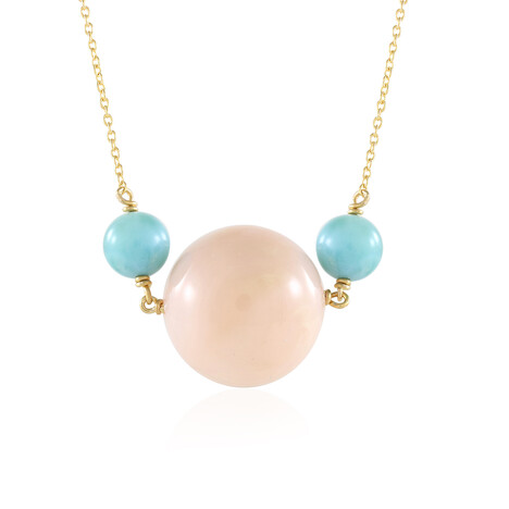 Zilveren halsketting met een roze opaal (de Melo Essence)