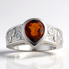 Anello in argento con Citrino Madeira (de Melo Essence)