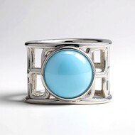 Zilveren ring met een larimar