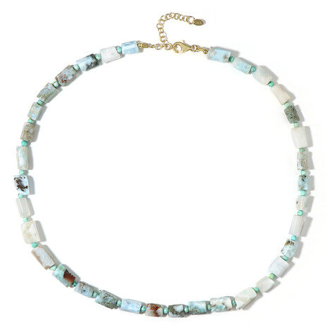 Zilveren halsketting met larimaren