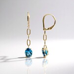 Pendientes en oro con Topacio azul de Londres (CIRARI)