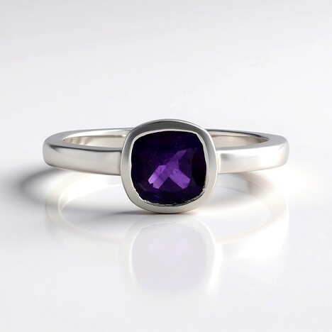 Anello in argento con Ametista Zambiana