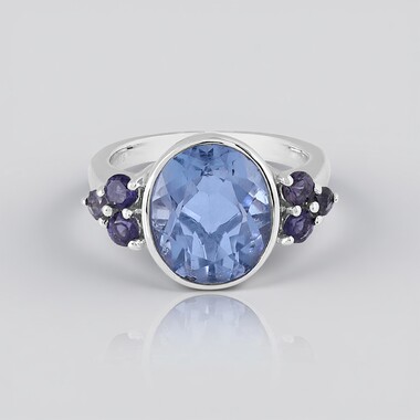 Anillo en oro con Fluorita azul (KM by Juwelo)