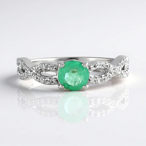 Anello in argento con Smeraldo Russo (Adela Silber)