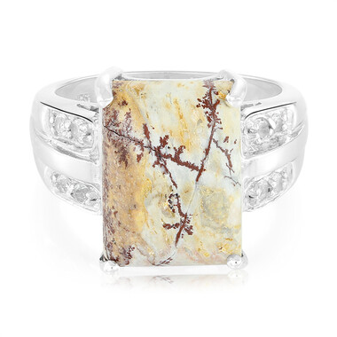 Anillo en plata con Jaspe Sonoran dendritas