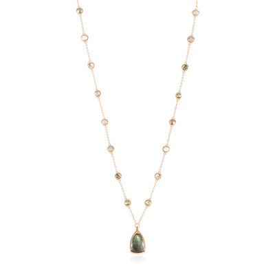 Collar en plata con Labradorita verde de Maniry (KM by Juwelo)