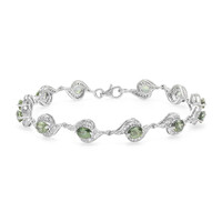 Unheated Peacock Sapphire Silver Bracelet