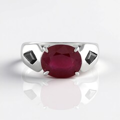 Anello in argento con Rubino del Madagascar (de Melo Essence)