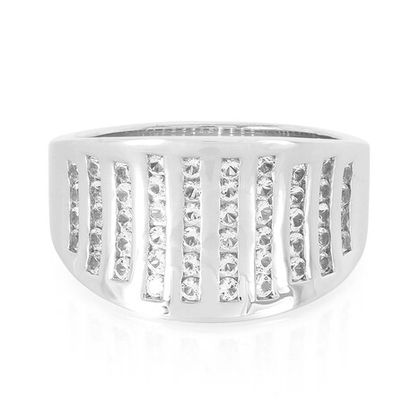 Anillo en plata con Topacio blanco