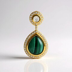 Ciondolo in argento con Malachite (Adela Silber)