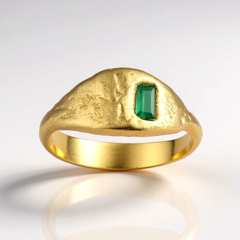 Anello in argento con Onice Verde