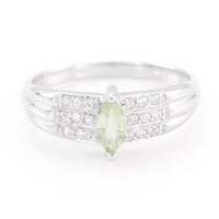 Anello placcato in platino con Tormalina Cuprian