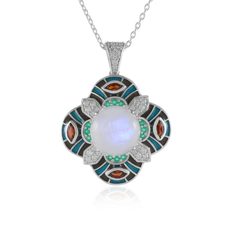 Collana in argento con Pietra di Luna Arcobaleno (Adela Silber)