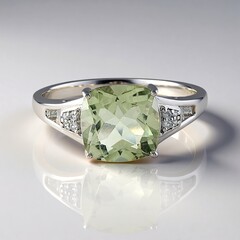 Bague en argent et Améthyste verte