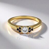 Weißer Saphir-Goldring (Adela Gold)
