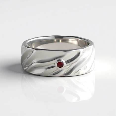 Anello in argento con Spinello Rosso (de Melo)