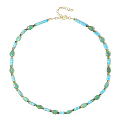 Zilveren halsketting met turkooisstenen