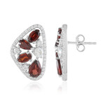 Mozambique Garnet Silver Earrings