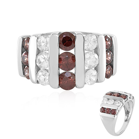 Zilveren ring met Bruine Zirkonen